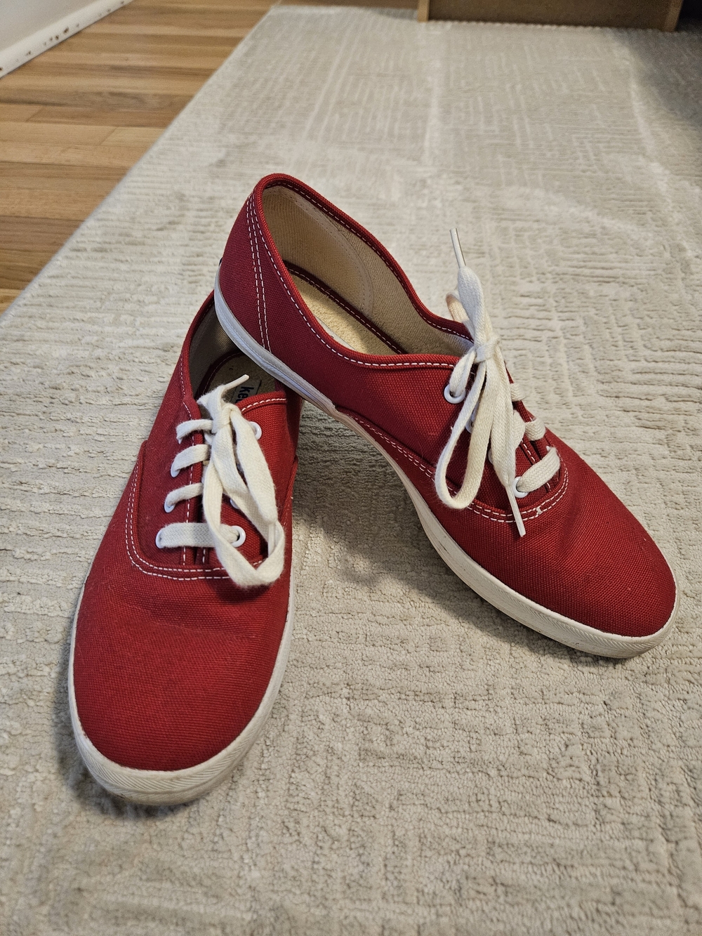 Keds Red Canvas Low-Top Lace-Up Sneakers